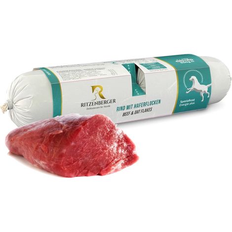 Rindfleisch mit Spirulina Doppelbrötchen (2x400g) Hochkalorisches Hundefutter Body Detox Ritzenberger (1/3)