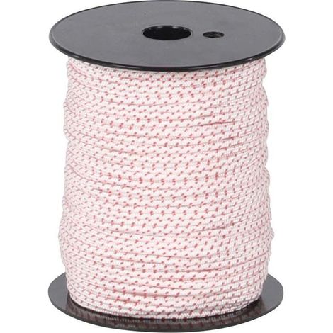 Corde ou ficelle de lanceur tondeuse et moteur 5,5 mm par 100 m. en tresse polyamide 16 fuseaux fabriquée en France
