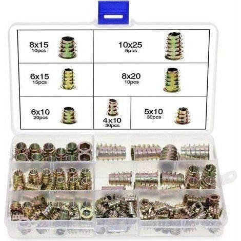 Écrous Hexagonaux Alliage Zinc M4 M5 M6 M8 M10 - Inserts Filetés - Boîte Plastique (1/4)