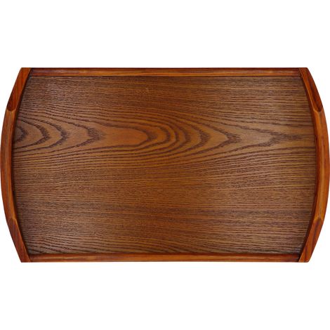 Plateau en Bois Rectangulaire 45x27x4.5cm avec Poignée pour Thé, Desserts ou Fruits - Idéal Maison et Hôtel (1/5)