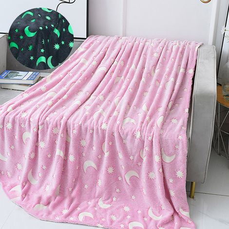 Manta de forro polar ultrasuave y mullida con un estampado llamativo, resistente a las arrugas, ideal para sofá, cama o sillón, diseño de luna rosa, 119 x 150 cm. (1/5)