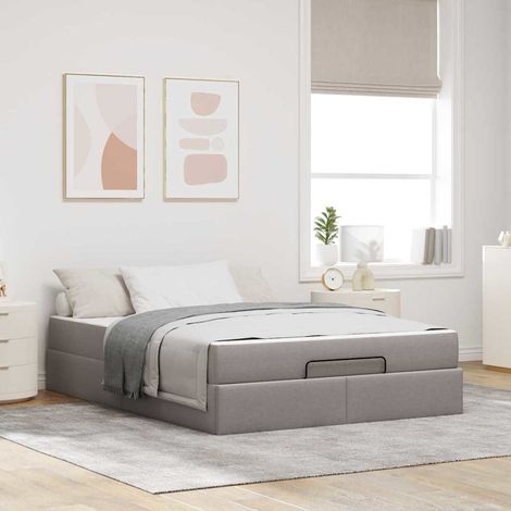 vidaXL Struttura del letto con materasso Talpa 140 x 190 cm Tessuto (1/5)