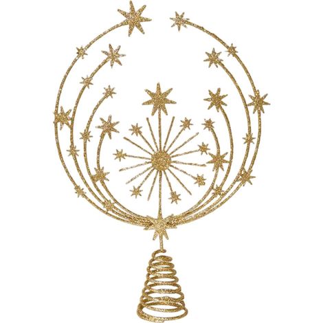 Étoile Dorée - Sommet Pour Arbre De Noël - Décoration Intérieure Pour Salon Chambre Bureau - 33 x 22 x 5 cm - 1 Pièce (1/5)