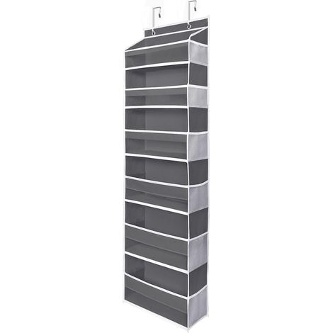 Sac De Rangement Porte - Non Tissé 6 Compartiments - Fond Plat - Capacité 20 Kg - Pour Chambre Enfant Salle De Bain Cuisine Bureau - Gris