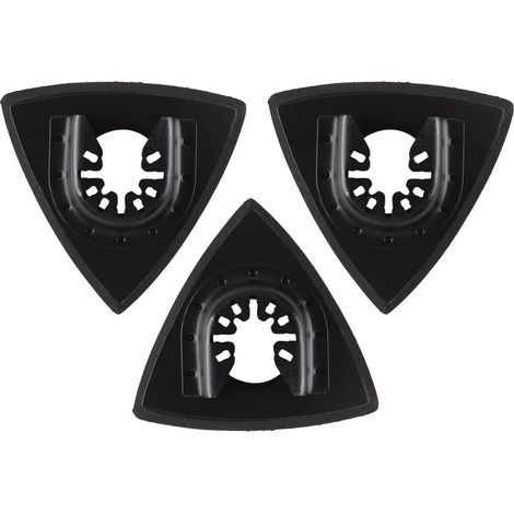 Lot De 3 Patins De Ponçage Multi-Outils, Patins De Ponçage Triangulaires De 80 Mm, Lames Multi-Outils, Accessoires Oscillants pour La Fixation des Patins (1/5)