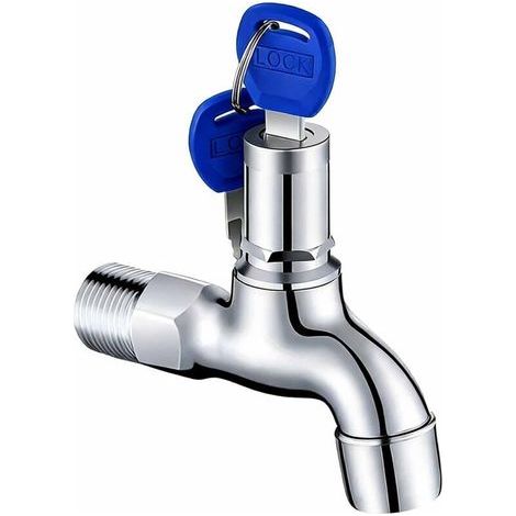Lot de 3 Robinet Antivol Verrouillable en Laiton avec Serrure Clé pour Extérieur, Jardin, Salle de Bain - Robinet d'Évier Sécurisé