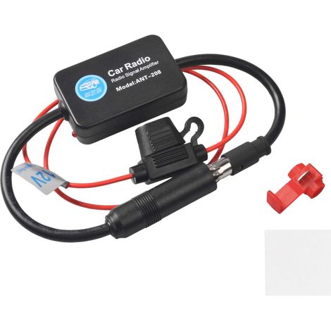 Applicable Amplificateur de Signal D'autoradio 12V, Amplificateur de Signal Radio AM/FM, Amplificateur d'antenne d'autoradio Car Antenna Amplificateur pour Audio Stéréo Digital Car Radio (1/5)