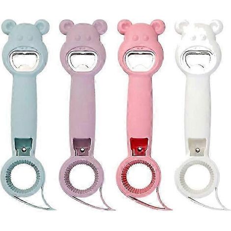 Ouvre-bouteille 4 en 1, ouvre-bouteille multifonctionnel, compatible avec les boissons en canette et la bière (lot de 4) (1/5)