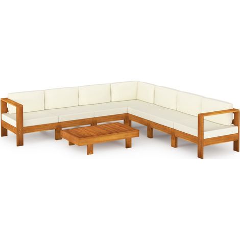 Maison Exclusive - Set da Giardino 8 pz con Cuscini 100x60 cm Legno di Acacia