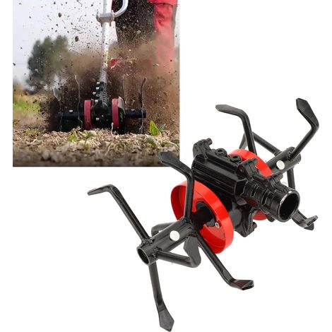 Coltivatore elettrico giardino (6 artigli): ruota tagliaerba, testa allentare terreno, mini motocoltivatore universale, ruota lavorazione profonda (28 mm) (1/5)