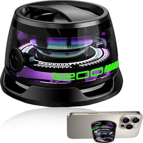 Mini Enceinte Bluetooth Magnétique Portable avec Lumière RVB et Support de Téléphone Haut-Parleur Bluetooth G200 Son Surround 3D IPX6 Étanche Longue Durée de Vie de la Batterie pour L'Extérieur Voyage