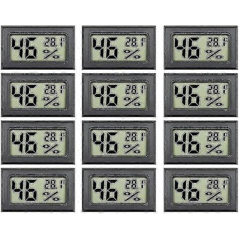 Lot de 12 hygromètres-thermomètres numériques - Mini appareil de mesure de l'humidité et de la température d'intérieur (1/5)