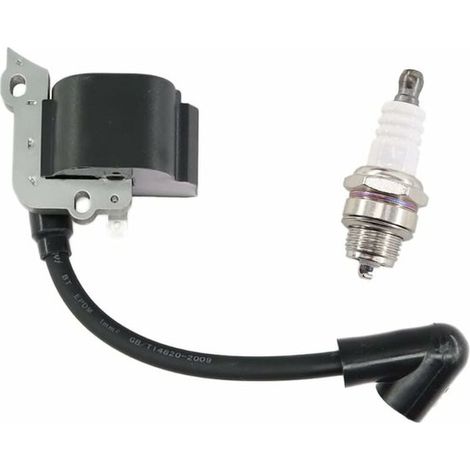 Zündspule mit Zündkerze für Stihl FS38 FS46 FS45 FS55 FC55 FC55Z FC55 DZ HL45 HL45Z HL45 DZ HS45 HS45Z KM55 KM55RZ KM55C KM55R (Ersatzteilnummern (1/2)