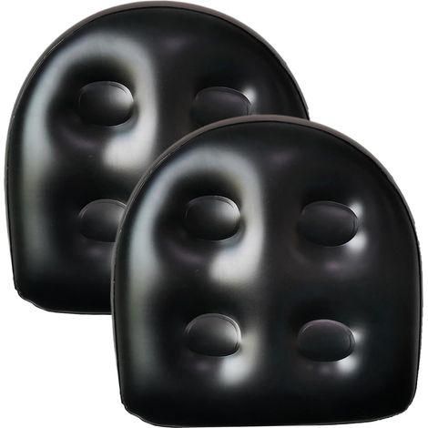 Lot de 2 sièges de spa gonflables avec rehausseur (47 x 37 x 15 cm), pour spa et bain à remous gonflable avec rehausseur en PVC et silicone, noir. (1/5)