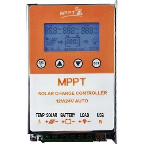 MPPT-Photovoltaik-Solarladeregler mit hintergrundbeleuchtetem Display, 12 V/11,1 V, 20 A (1/5)