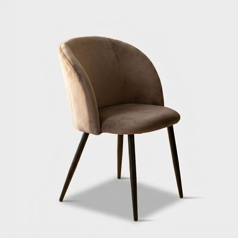 Sillón moderno de terciopelo sin reposabrazos Yasmina - Gris paloma