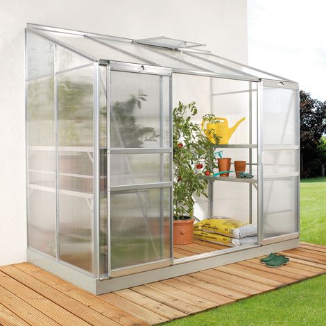 Vitavia Anlehn-Gewächshaus "Ida 3300", aluminium eloxiert, 3,3 m², 4 mm HKP