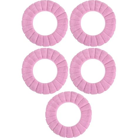 Housse de siège de toilette plus chaude et confortable, matière douce, rose clair (1/5)