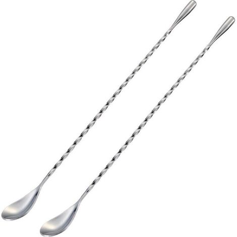 Mélangeur à cocktails, acier inoxydable, 30 cm de long, deux pièces argentées (1/5)