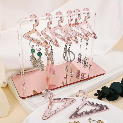 Ohrringständer aus Holz in Pferdeform, Organizer für Hängeohrringe, Ohrstecker-Display aus Acryl, Roségold (1/4)