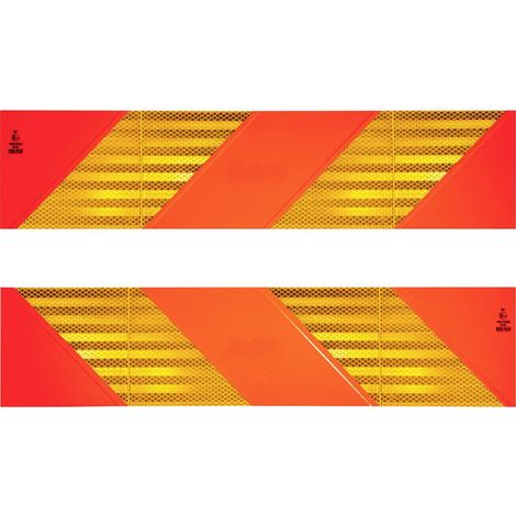 IWH 97609 Heckwarntafel, Halbmarkierungen refl. Zugm., 565x130mm, ECE 70.01, 2 St. Targhetta di avviso Alluminio 56.5 m (1/2)