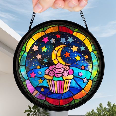 30 cmAttrape-soleil oiseau fleurs en verre coloré, décoration lumineuse, cadeau anniversaire femme (1/5)