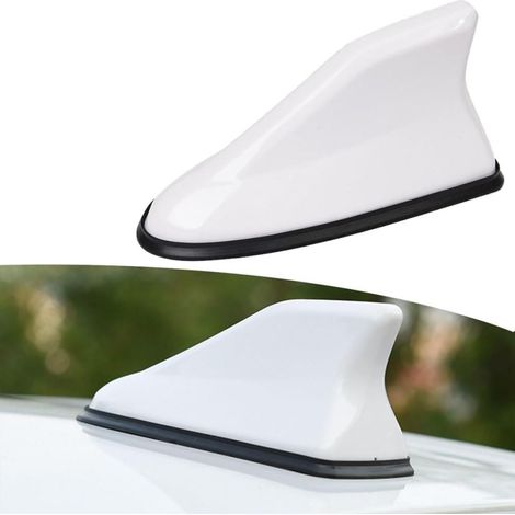 Antenne aileron de requin (version avec amplification du signal) compatible avec plusieurs modèles Opel, accessoire décoratif automobile étanche et résistant à la poussière, blanc (1/5)