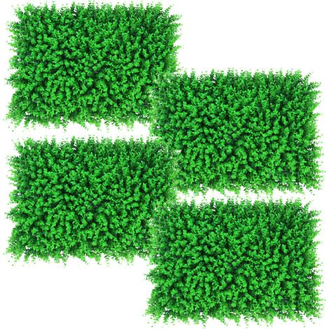 LEDANDER 4-teilige künstliche grüne Wand (Gartenzaun/Grüne Wand) – Eukalyptusblatt-Design, 60 x 40 cm (1/5)
