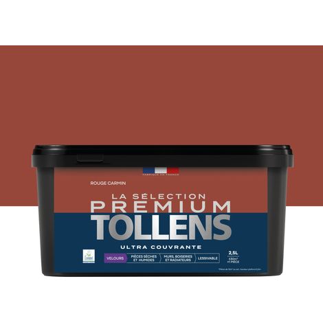Tollens - Peinture intérieure couleurs - La Sélection Premium Velours - Ultra Couvrante - Rouge Carmin 2,5 L - 30m²