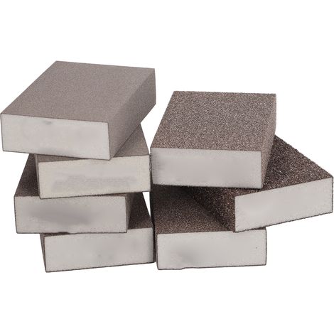 Lot de 7 éponges à poncer pour usage humide et sec, granulométrie grossière, moyenne et fine, mousse de ponçage, grains 36, 60, 80, 100, 120, 180 et 220 (1/5)