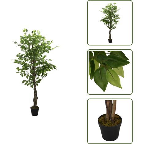 The Living Store Ficus artificiel 1008 feuilles 180 cm vert - Ficus Artificiel - Plante Artificielle - Décoration Intérieure - Plante Verte - Décoration Maison