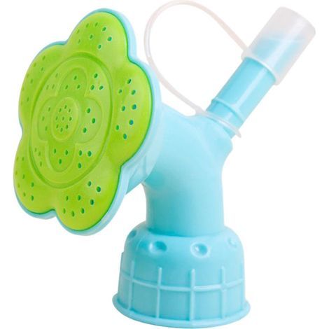 Lot de 2 embouts d'arrosage pour bouteilles - Aide au jardin - Arroseur à double tête - Pour semis, plantes d'intérieur - Bonsaï - Universel - En plastique - Bleu - Système d'irrigation (1/5)