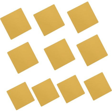 Autocollant Miroir Acrylique Carré 14,5x14,5 Cm 10 Pièces Décoratif Adhésif Doré Facile à Poser pour Maison Salle de Bain Chambre (1/5)