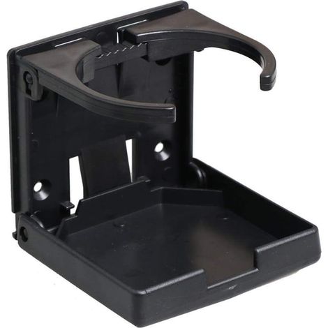 2pcs porte-gobelet pliable réglable avec vis et bandes, support gobelet auto pour voiture, camion, bateau, van (Noir) (1/5)