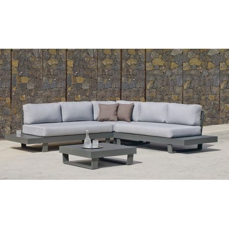 Hevea Menfis ensemble salon de jardin anthracite aluminium (1/4)