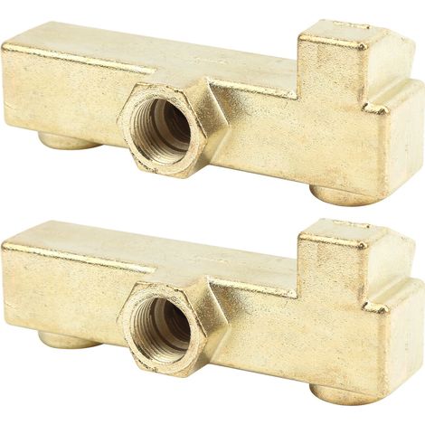 2 Connecteurs de vanne 6 voies en forme carrée G3/8, en aluminium moulé, accessoires pour compresseur de pompe à air (1/5)