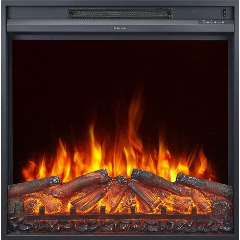 Chemin'Arte – Insert électrique encastrable Oxford 2XL – Effet flammes LED – Chauffage 2000W programmable – Télécommande LCD – Pour 30 m² (1/5)