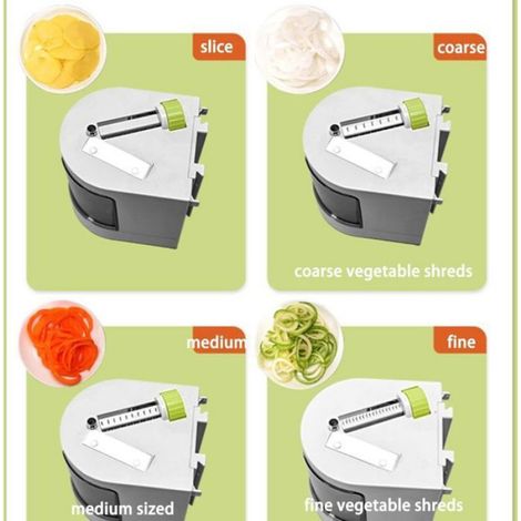Hachoir À Légumes - 4 Lames Inox Interchangeables - Base À Ventouse - Pour Râper Et Couper Légumes Et Fromages - 1 Pièce (1/4)