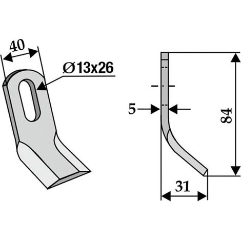 Lama zappa motocoltivatore motozappa fresa compatibile 350-460 SMA BG59Court (1/2)
