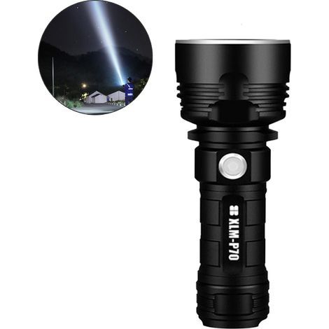 Flashlight LED - 100000 Lumen - Rechargeable USB - IPX6 Résistant À L'Eau - Pour Camping Extérieur Urgence - 1 Pièce (1/4)