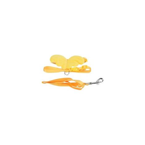 Harnais de promenade extérieur en corde de traction pour canards, poules et oies, avec sangle de poitrine réglable, jaune, taille XS (1/5)