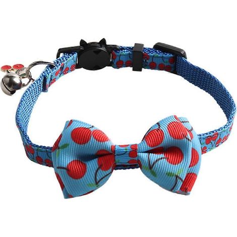 Nœud papillon ajustable pour collier de chat, cravate de smoking formelle avec clochette - Cerise (1/5)