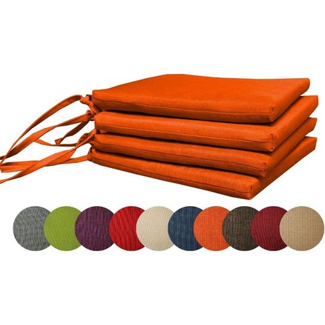 4X Gartenkissen Stuhlkissen Set Gartenstühle Stuhlauflage Sitzkissen Sitzpolster Auflage Gartensitzkissen Garten Kissen (4er Set, Camel) (1/5)