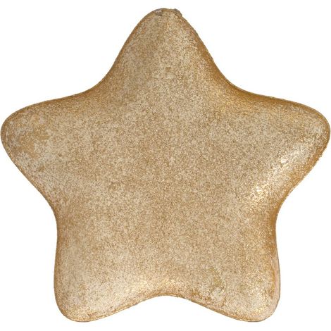 Kaemingk – Assiette décorative étoile aspect ancien, petite – Fer doré à paillettes, L 17 x l 19 x H 2 cm (1/2)