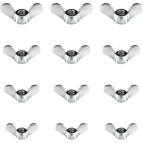 60 Pcs Ecrous Papillon en Zinc Brillant Ecrous à Oreilles en Taille M4 M5 M6 M8 Assortiment Boulons à Ailette pour Outils de Bricolage Boulon de Serrage Argent Pour Fixation (1/4)
