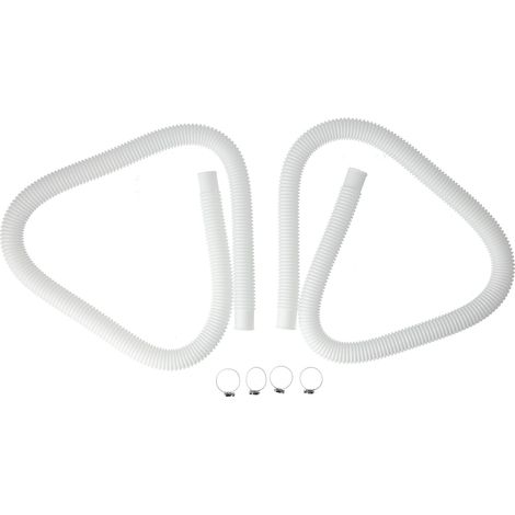 Tuyau de rechange pour pompe de piscine, lot de 2, tube filtrant élastique étanche avec boucle de fixation (1/5)