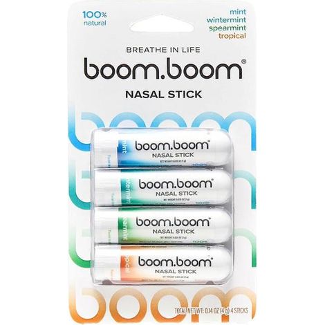 Décongestionnant nasal BoomBoom Sensation de fraîcheur Amélioration naturelle de l'humeur Ingrédients simples Inhalateur d'huile essentielle et de menthol (menthe verte) (1/5)