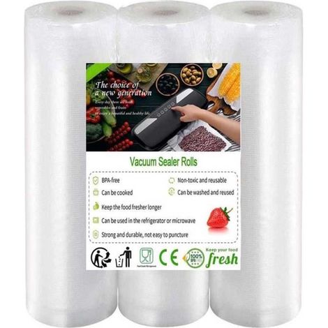 Sac Sous Vide Alimentaire - FOLAYA - 3 Rouleaux - 28cm x 5m - Sans BPA - Conservation Optimale (1/3)