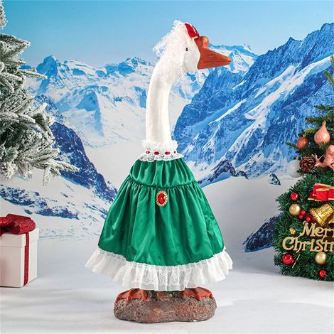 Costume Oie - Pour Statue Extérieure 23 Pouces - Ensemble Chapeau Et Écharpe Triangulaire - Vert (1/5)