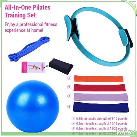 Kit/ensemble de Pilates - FAFEICY - Anneau de Pilates - Vert - Accessoires complets - Résistances multiples (1/5)